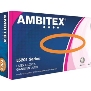 Ambitex L5201 Series Powder-Free Cream Latex Gloves, Medium, 100 Box (LMD5201)