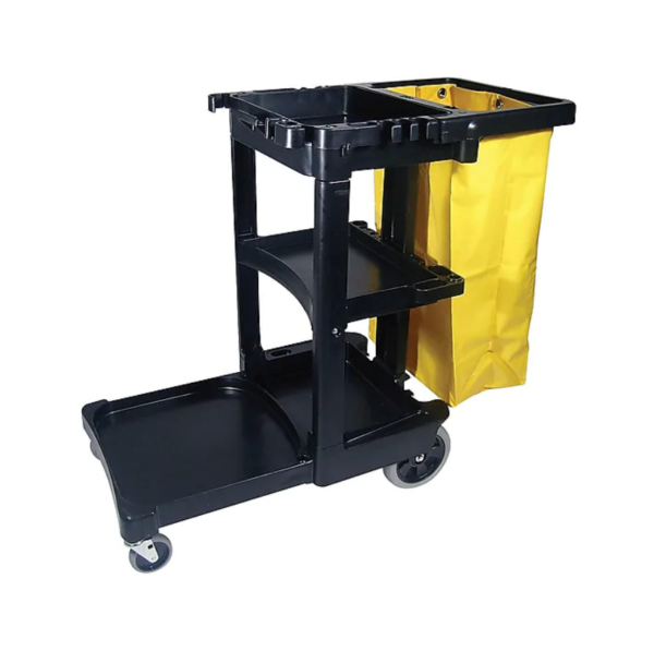 Rubbermaid Janitorial Cleaning Cart, Black Plastic (FG617388BLA)(3)